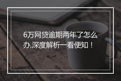 6万网贷逾期两年了怎么办,深度解析一看便知!