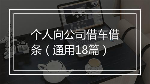 个人向公司借车借条(通用18篇)