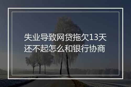 失业导致网贷拖欠13天还不起怎么和银行协商
