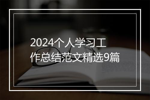 2024个人学习工作总结范文精选9篇