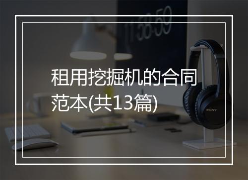 租用挖掘机的合同范本(共13篇)