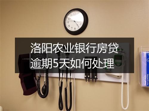 洛阳农业银行房贷逾期5天如何处理