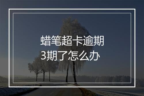 蜡笔超卡逾期3期了怎么办