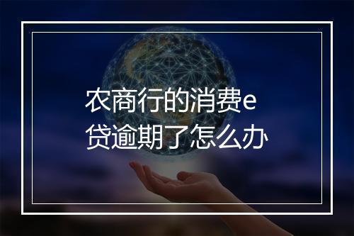 农商行的消费e贷逾期了怎么办