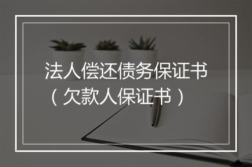 法人偿还债务保证书(欠款人保证书)