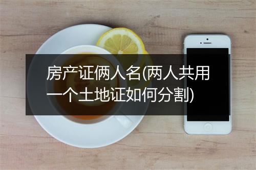 房产证俩人名(两人共用一个土地证如何分割)