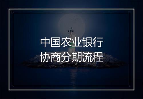 中国农业银行协商分期流程
