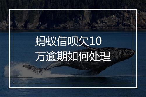 蚂蚁借呗欠10万逾期如何处理