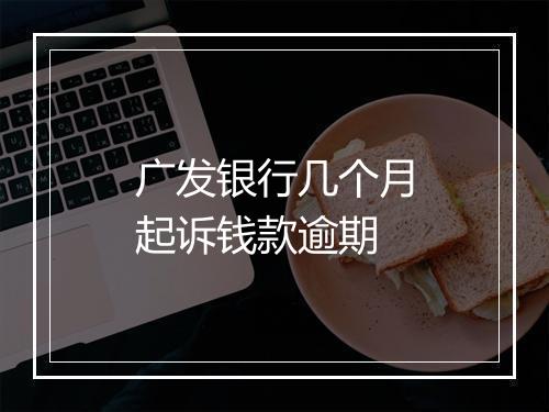 广发银行几个月起诉钱款逾期