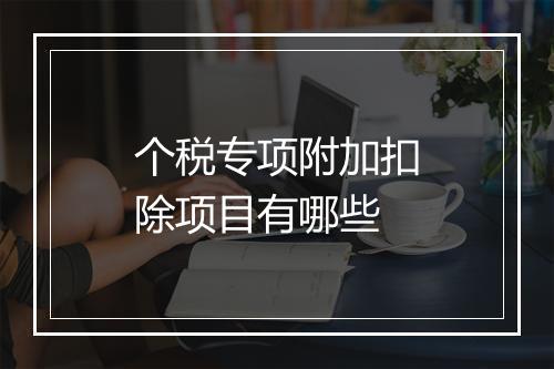 个税专项附加扣除项目有哪些