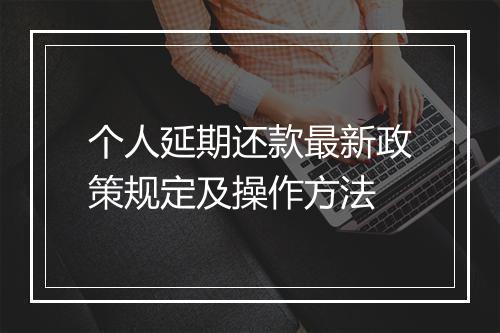 个人延期还款最新政策规定及操作方法