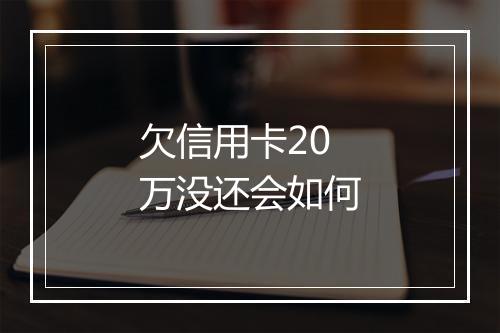 欠信用卡20万没还会如何