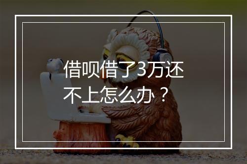 借呗借了3万还不上怎么办?