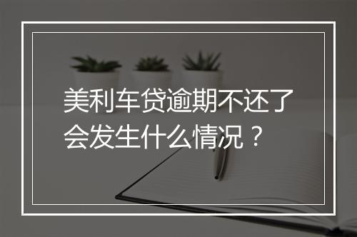 美利车贷逾期不还了会发生什么情况?