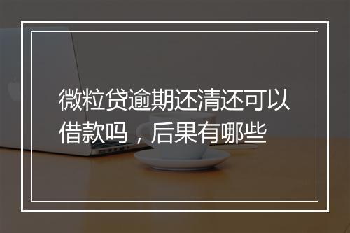 微粒贷逾期还清还可以借款吗,后果有哪些