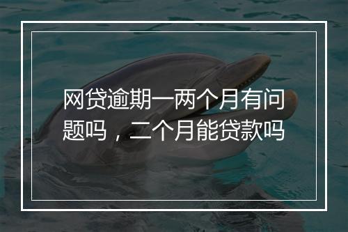 网贷逾期一两个月有问题吗,二个月能贷款吗
