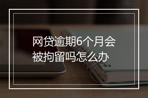 网贷逾期6个月会被拘留吗怎么办