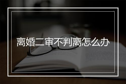 离婚二审不判离怎么办