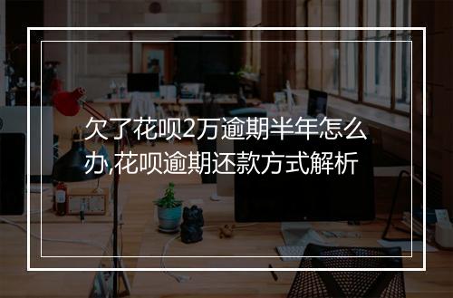 欠了花呗2万逾期半年怎么办,花呗逾期还款方式解析