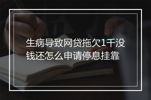 生病导致网贷拖欠1千没钱还怎么申请停息挂靠