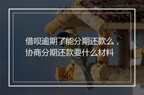 借呗逾期了能分期还款么,协商分期还款要什么材料