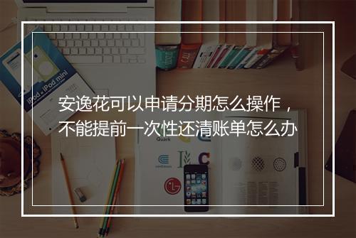 安逸花可以申请分期怎么操作,不能提前一次性还清账单怎么办