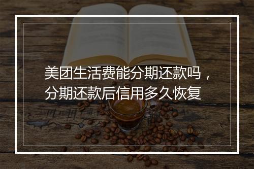美团生活费能分期还款吗,分期还款后信用多久恢复