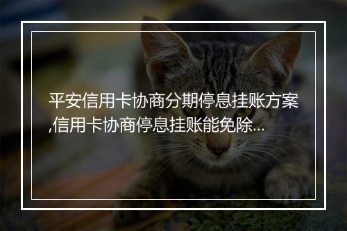 平安信用卡协商分期停息挂账方案,信用卡协商停息挂账能免除利息吗