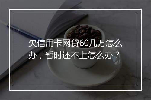 欠信用卡网贷60几万怎么办,暂时还不上怎么办?