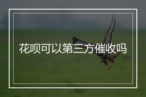 花呗可以第三方催收吗