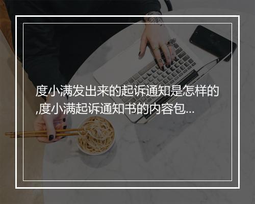 度小满发出来的起诉通知是怎样的,度小满起诉通知书的内容包括哪些