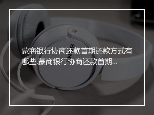 蒙商银行协商还款首期还款方式有哪些,蒙商银行协商还款首期还款途径