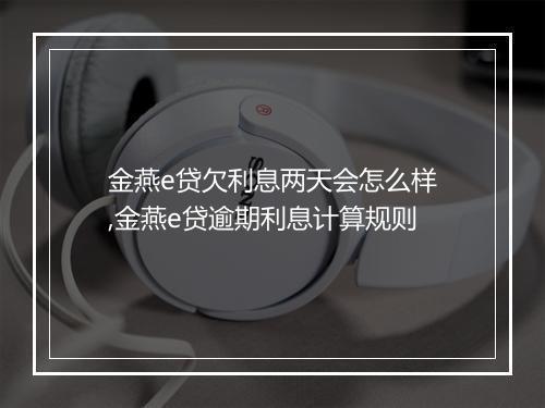 金燕e贷欠利息两天会怎么样,金燕e贷逾期利息计算规则