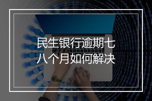 民生银行逾期七八个月如何解决