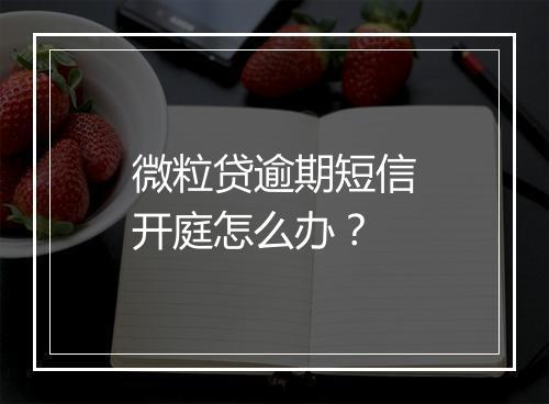 微粒贷逾期短信开庭怎么办?