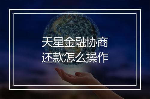 天星金融协商还款怎么操作