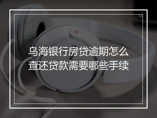 乌海银行房贷逾期怎么查还贷款需要哪些手续