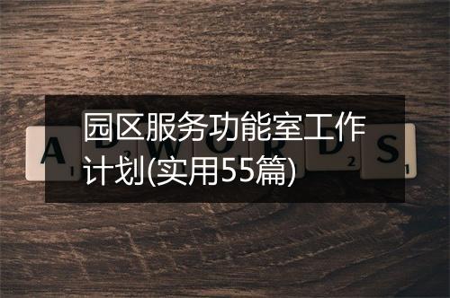 园区服务功能室工作计划(实用55篇)