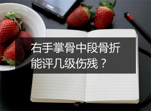 右手掌骨中段骨折能评几级伤残?