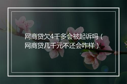 网商贷欠4千多会被起诉吗(网商贷几千元不还会咋样)