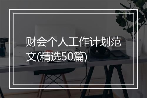 财会个人工作计划范文(精选50篇)
