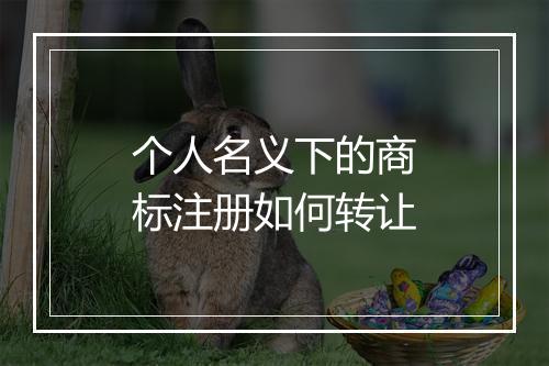 个人名义下的商标注册如何转让