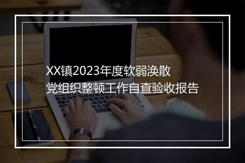 XX镇2023年度软弱涣散党组织整顿工作自查验收报告
