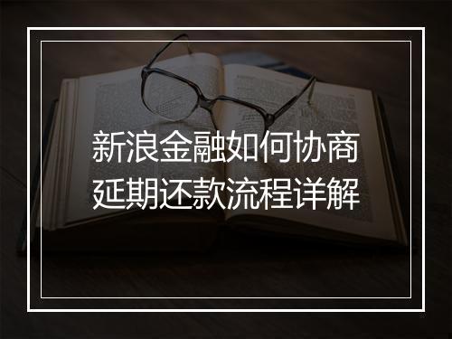 新浪金融如何协商延期还款流程详解
