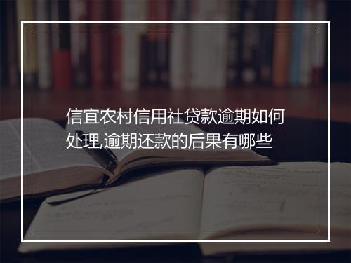 信宜农村信用社贷款逾期如何处理,逾期还款的后果有哪些