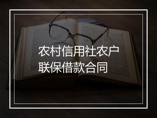 农村信用社农户联保借款合同