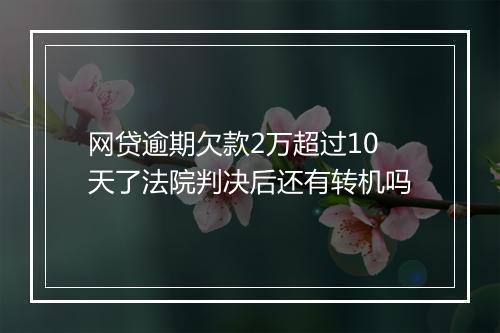 网贷逾期欠款2万超过10天了法院判决后还有转机吗