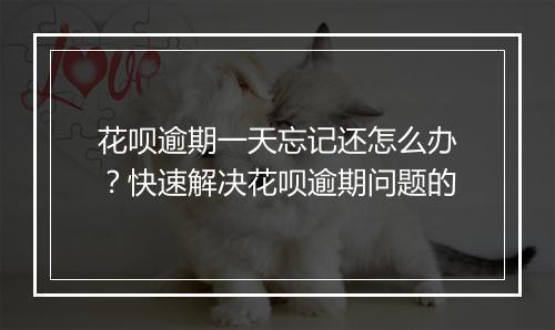 花呗逾期一天忘记还怎么办?快速解决花呗逾期问题的