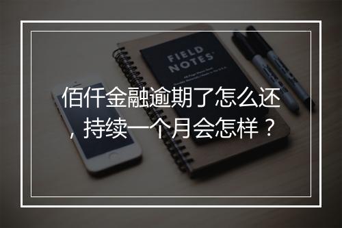 佰仟金融逾期了怎么还,持续一个月会怎样?