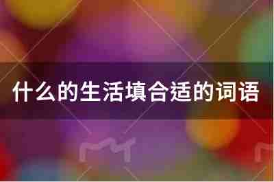 什么的生活填合适的词语有哪些？